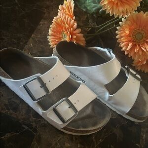 Birkenstock Women's White Buckle Sandals